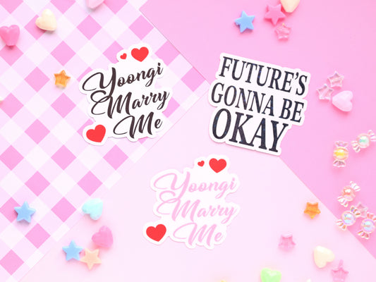 Yoongi Agust D Suga BTS  waterproof Vinyl sticker Die cut seom island game chibi