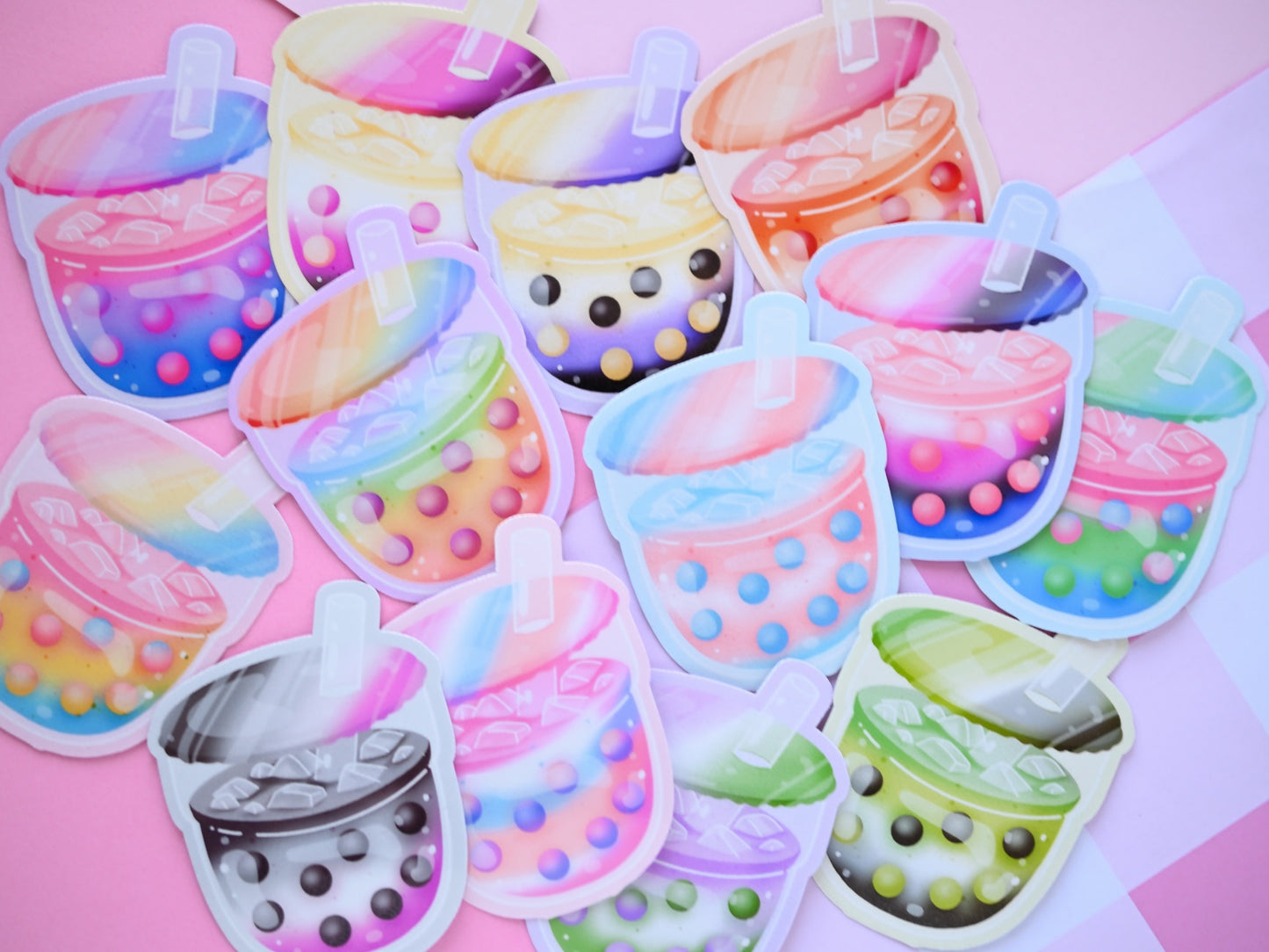 Pride Boba tea Die cut Pride Flags waterproof Vinyl stickers die cut