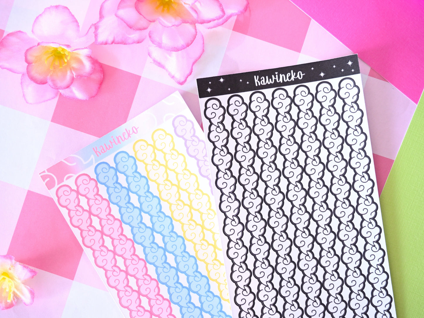 Japanese clouds chains stickers deco