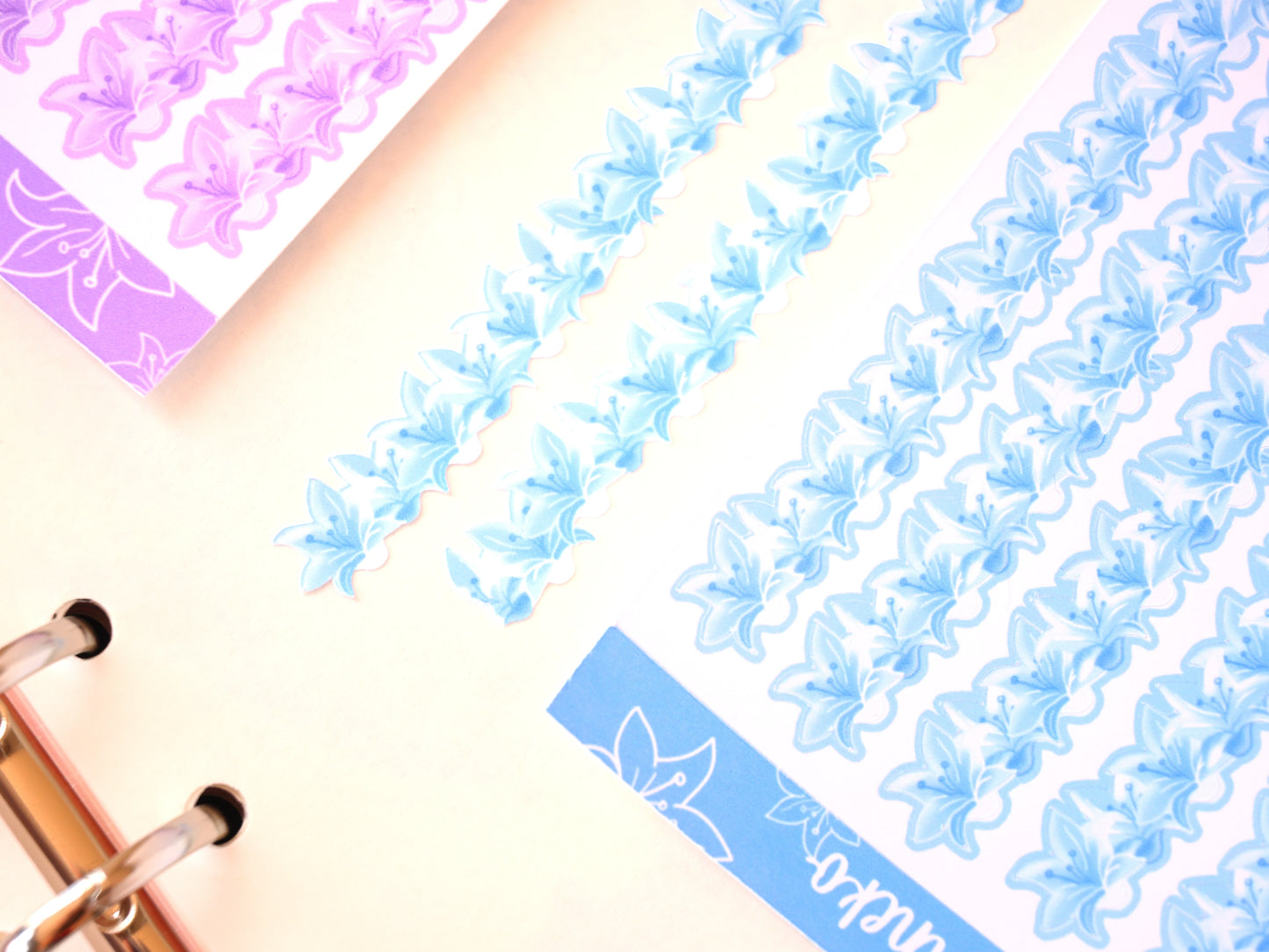 Lilies flower chains journaling polcos toploaders deco stickers