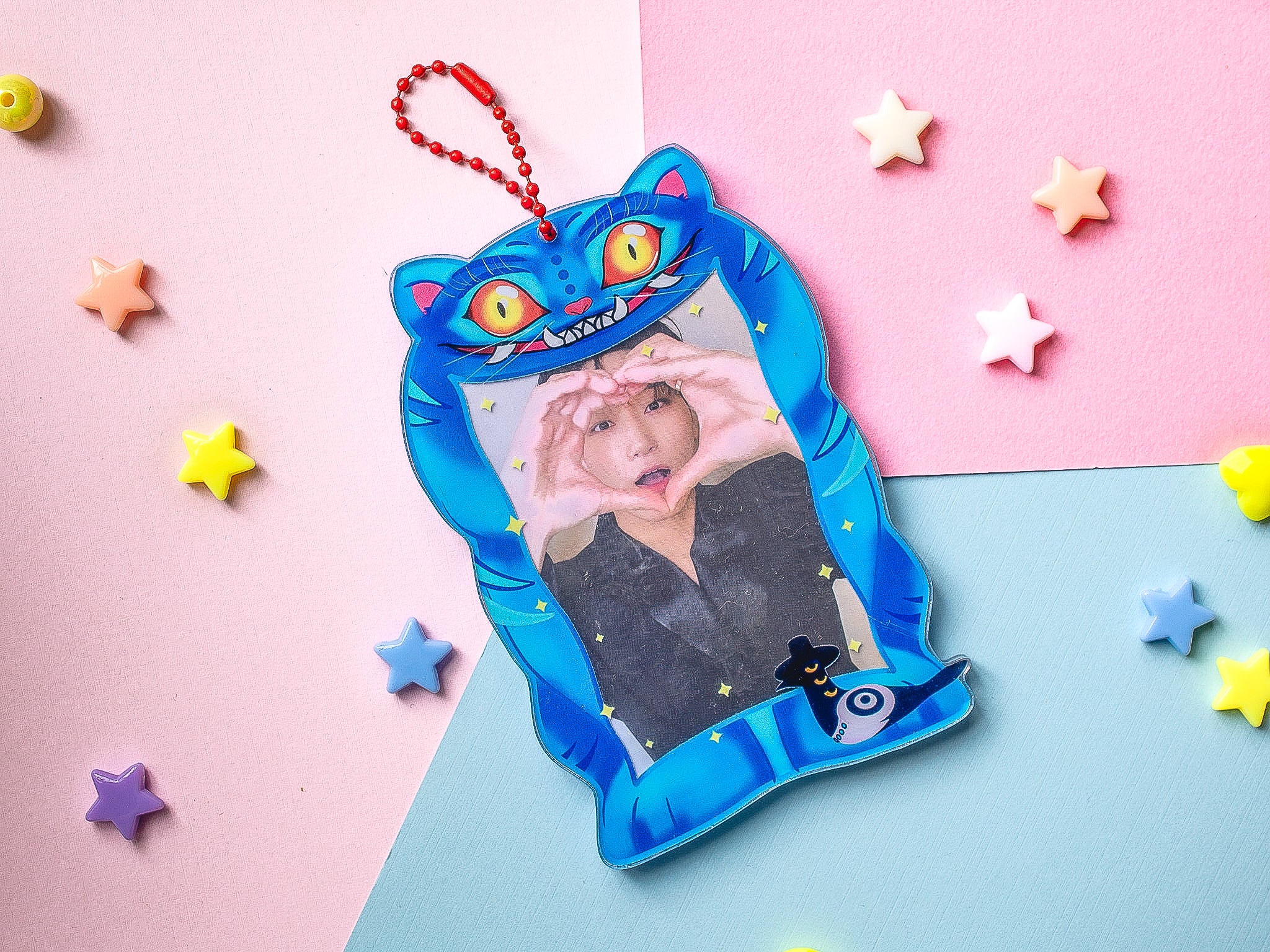 Derpy tiger Kpop demon hunters pc holder photocards keychain charm