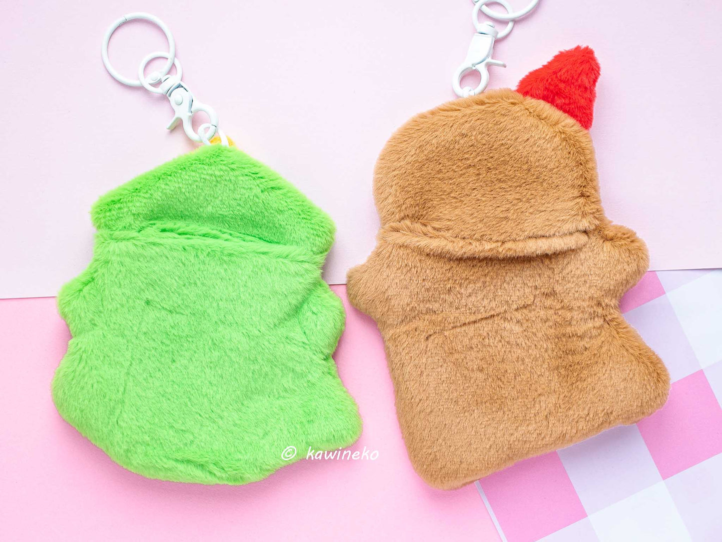 cute fluffy Christmas tree and cookie plushie pc holders photocard holder dessert kpop