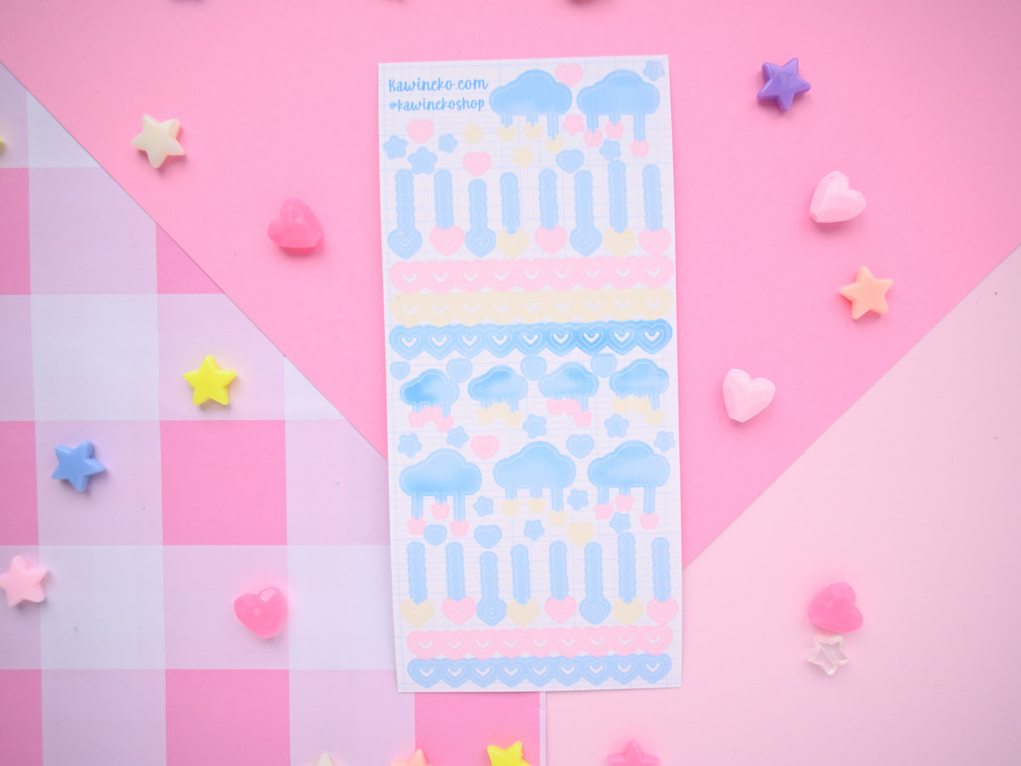 clouds stars hearts deco stickers polcos toploaders journaling