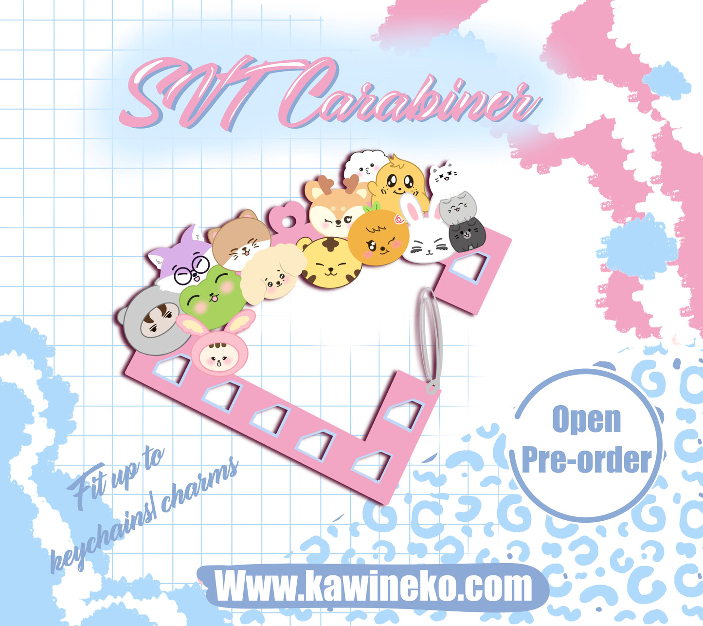 PRE-ORDER// svt carat kpop carabiner keychain trinket stationery seventeen