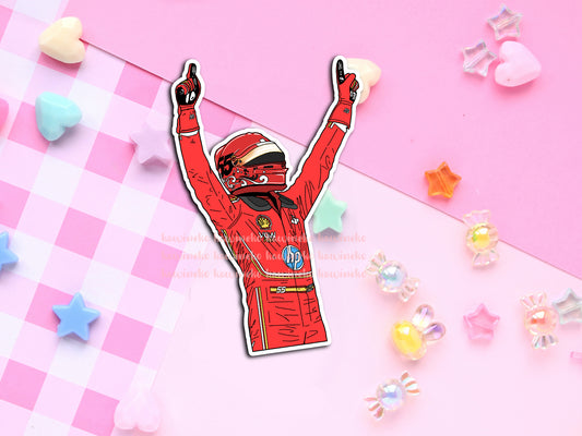 Carlos Sainz F1 driver waterproof Vinyl stickers Die cut team Forza Ferrari