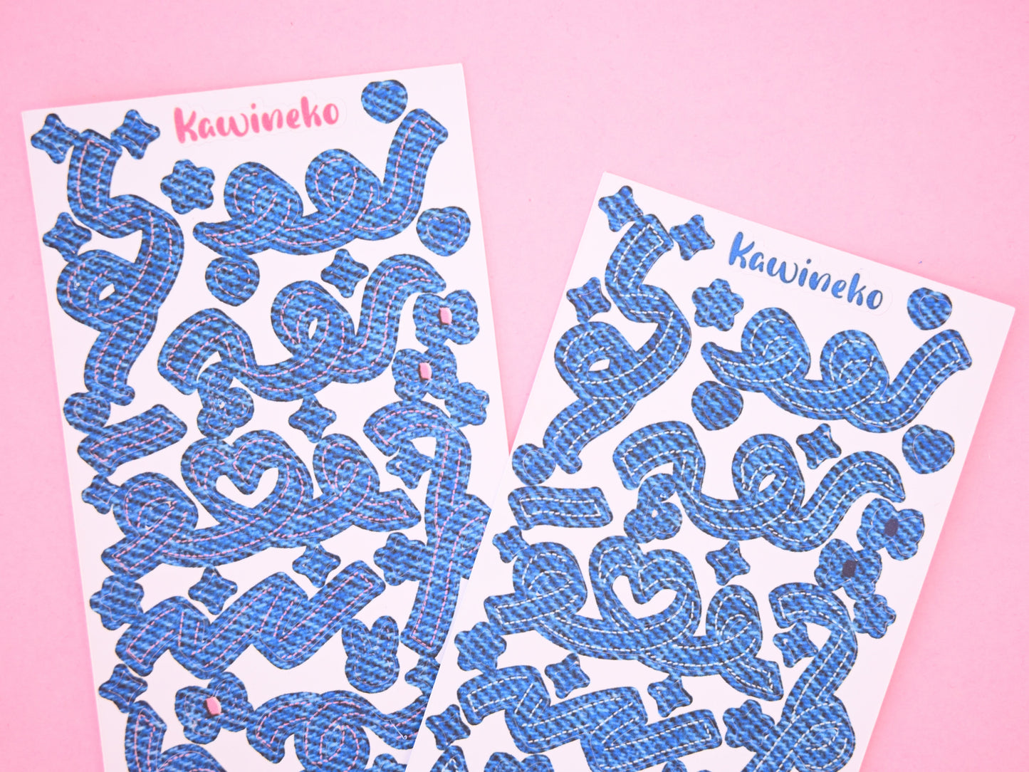 Jeans ribbons stickers sheet