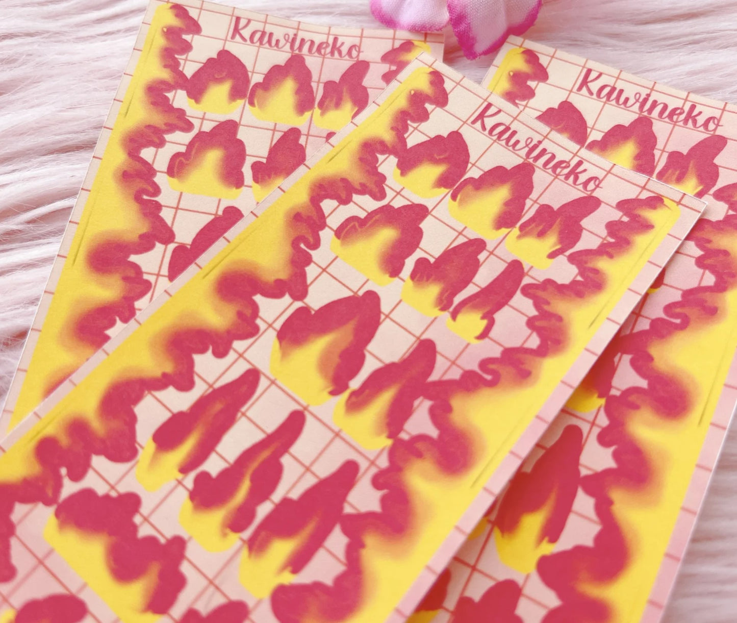 Fire and flames sticker sheets