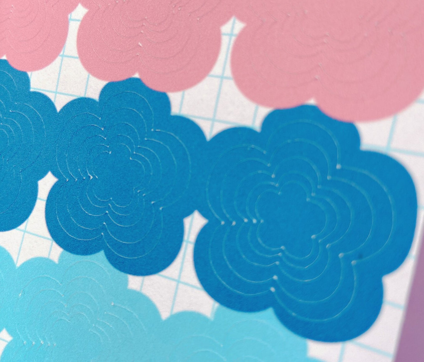 Outline concentric flower shapes stickers sheets