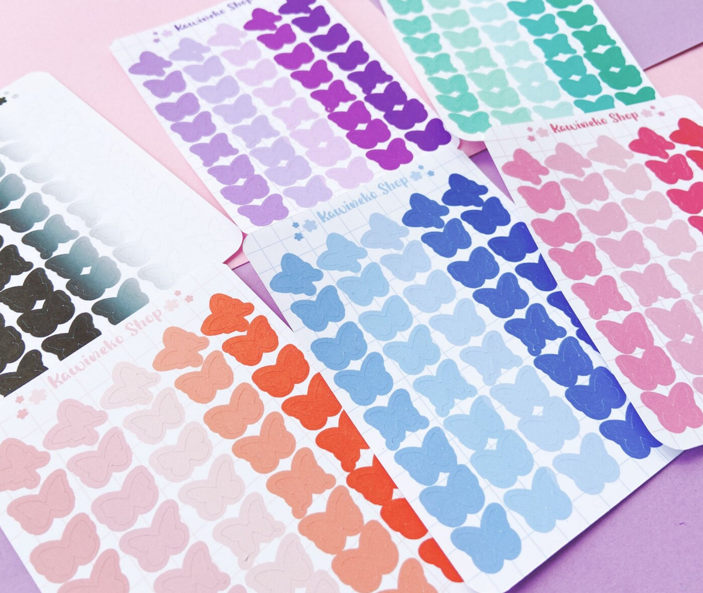 little butterflies shapes sticker sheets
