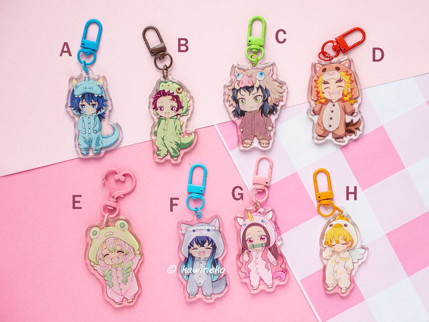Demon Slayer keychains anime manga accessories kawaii pjs