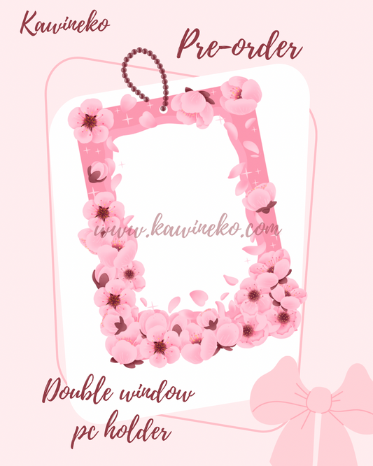 Sakura Double Window pc holder flowers acrylic card holder kpop photocard cardholder keychain
