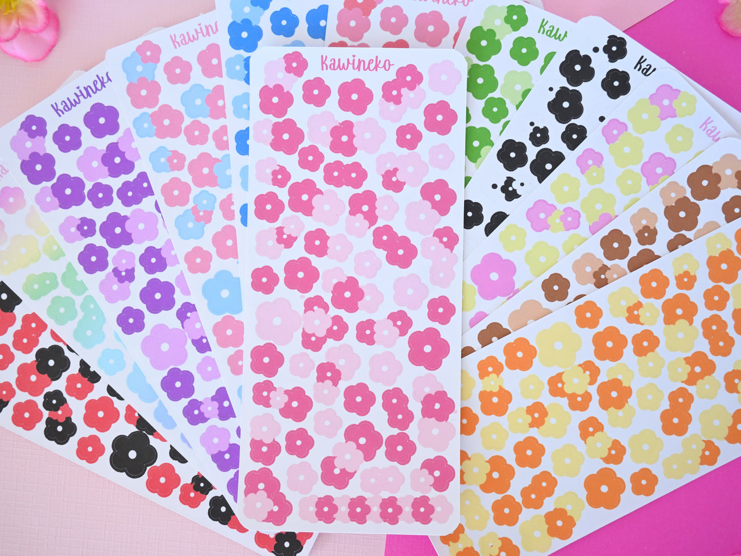 Colorful little flowers sticker sheets