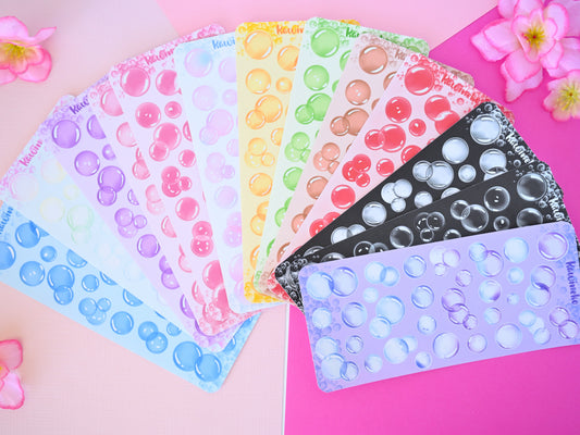 Soap bubble sticker sheets