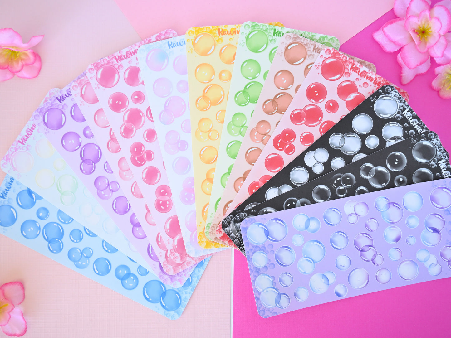 Soap bubble sticker sheets