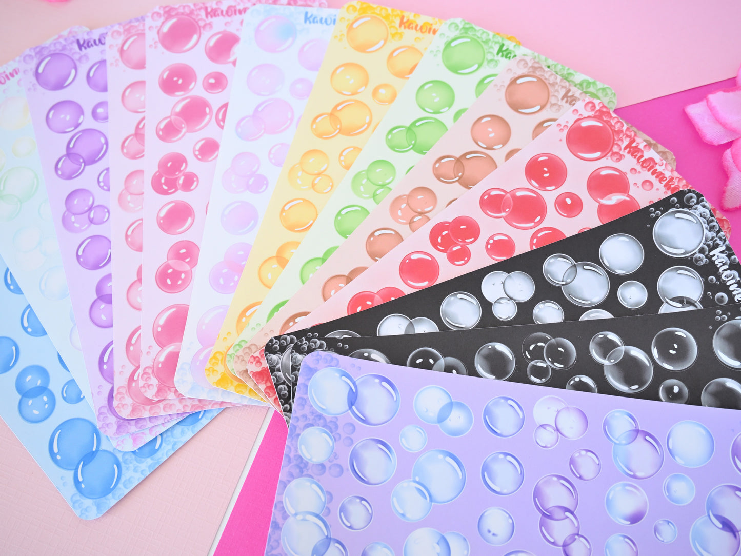 Soap bubble sticker sheets