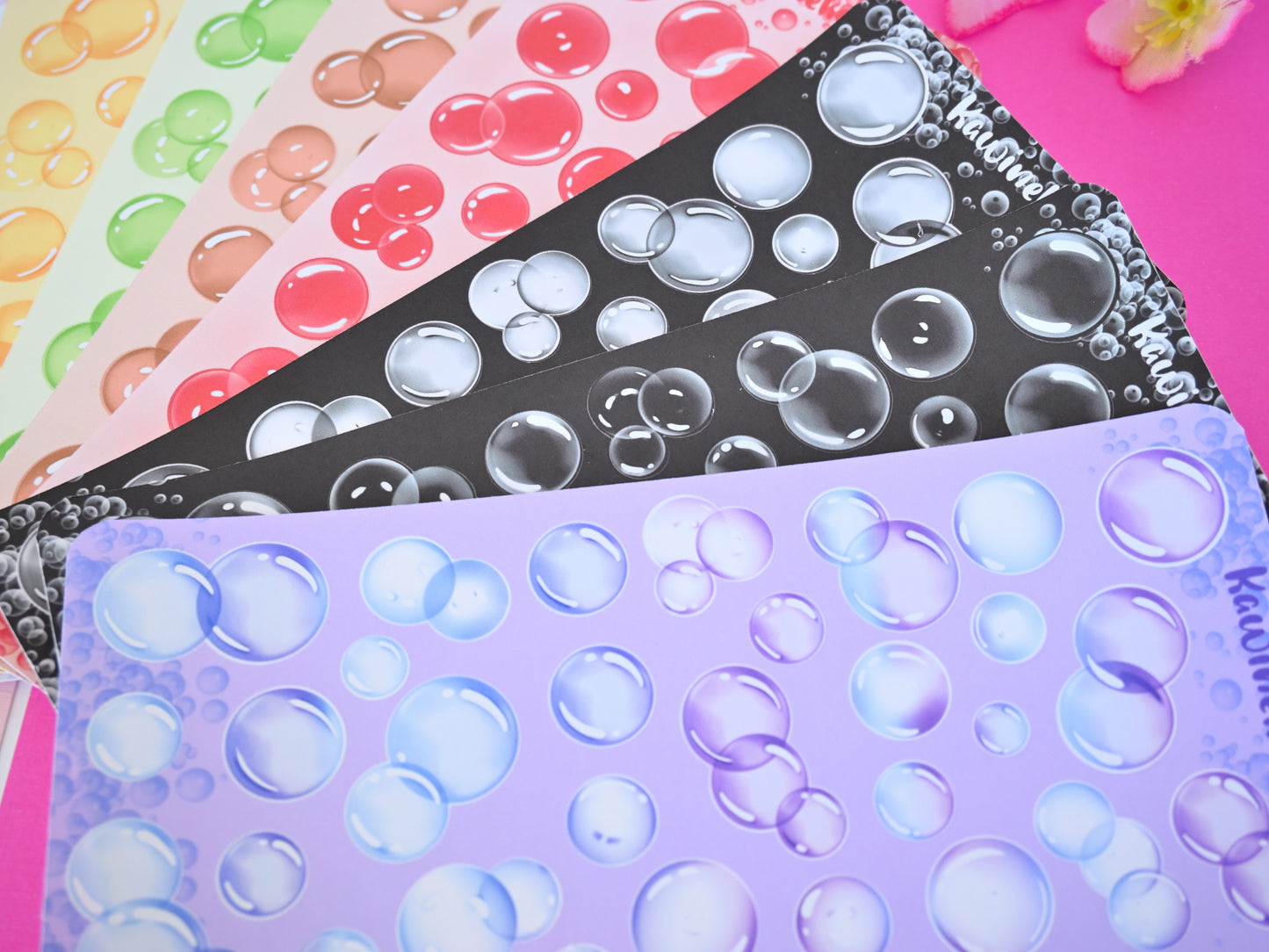 Soap bubble sticker sheets