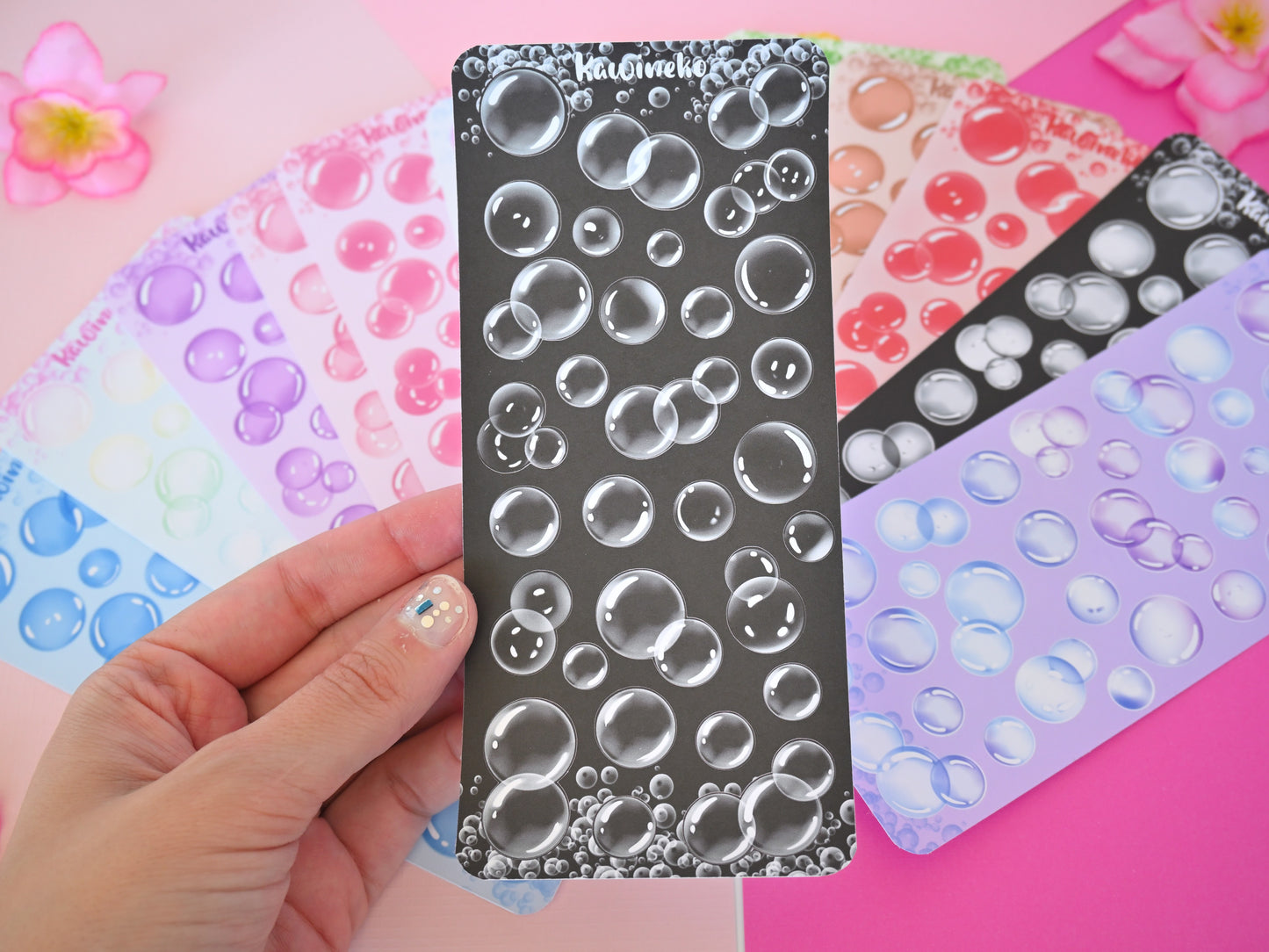 Soap bubble sticker sheets