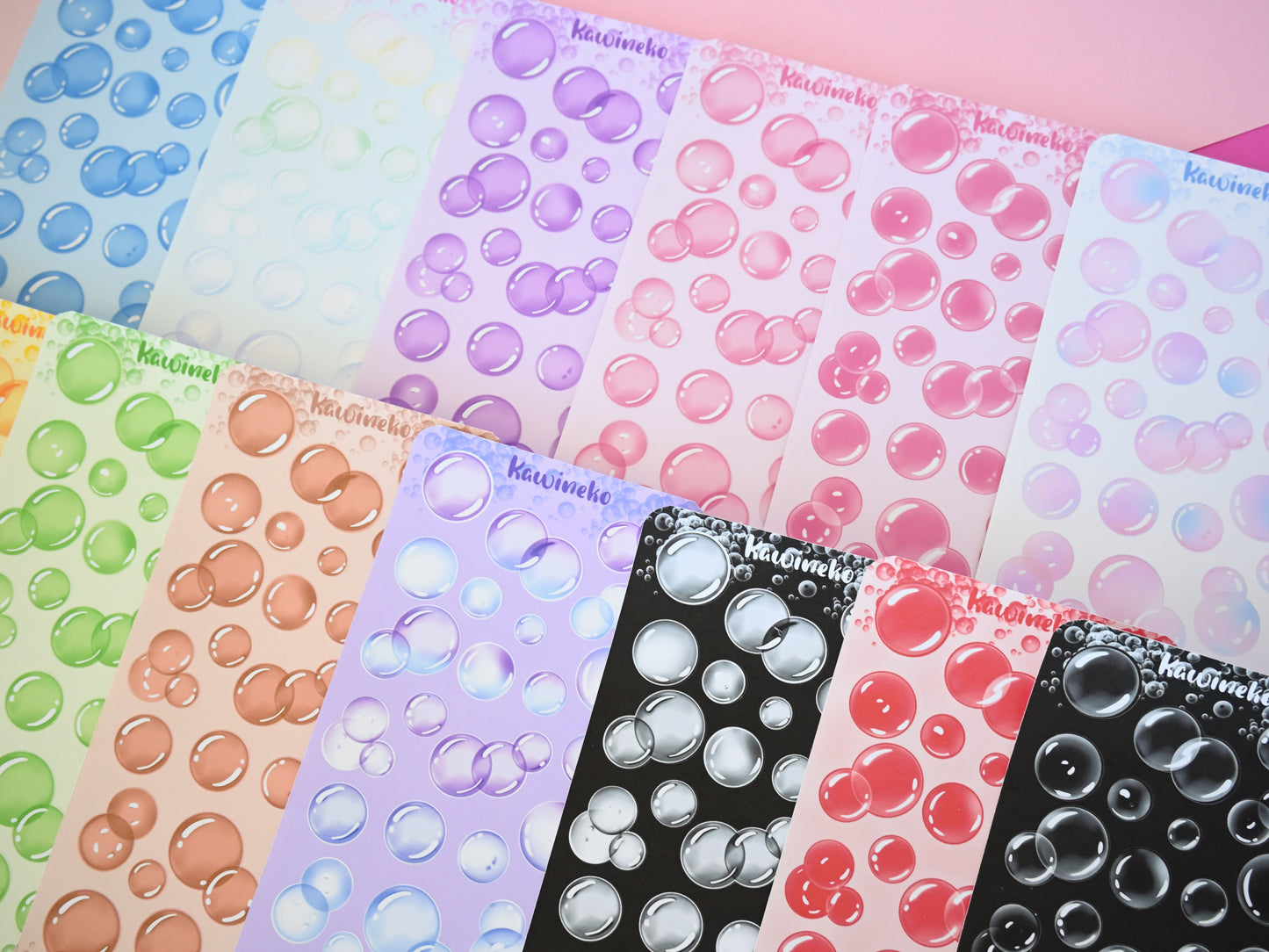 Soap bubble sticker sheets