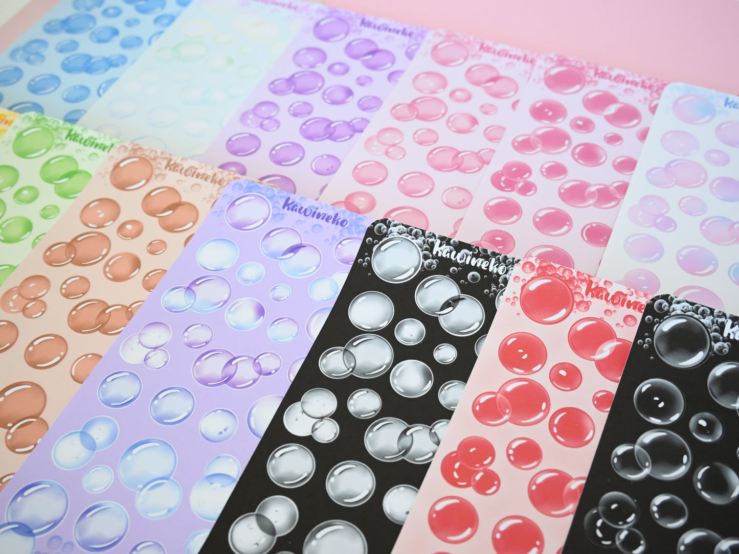 Soap bubble sticker sheets