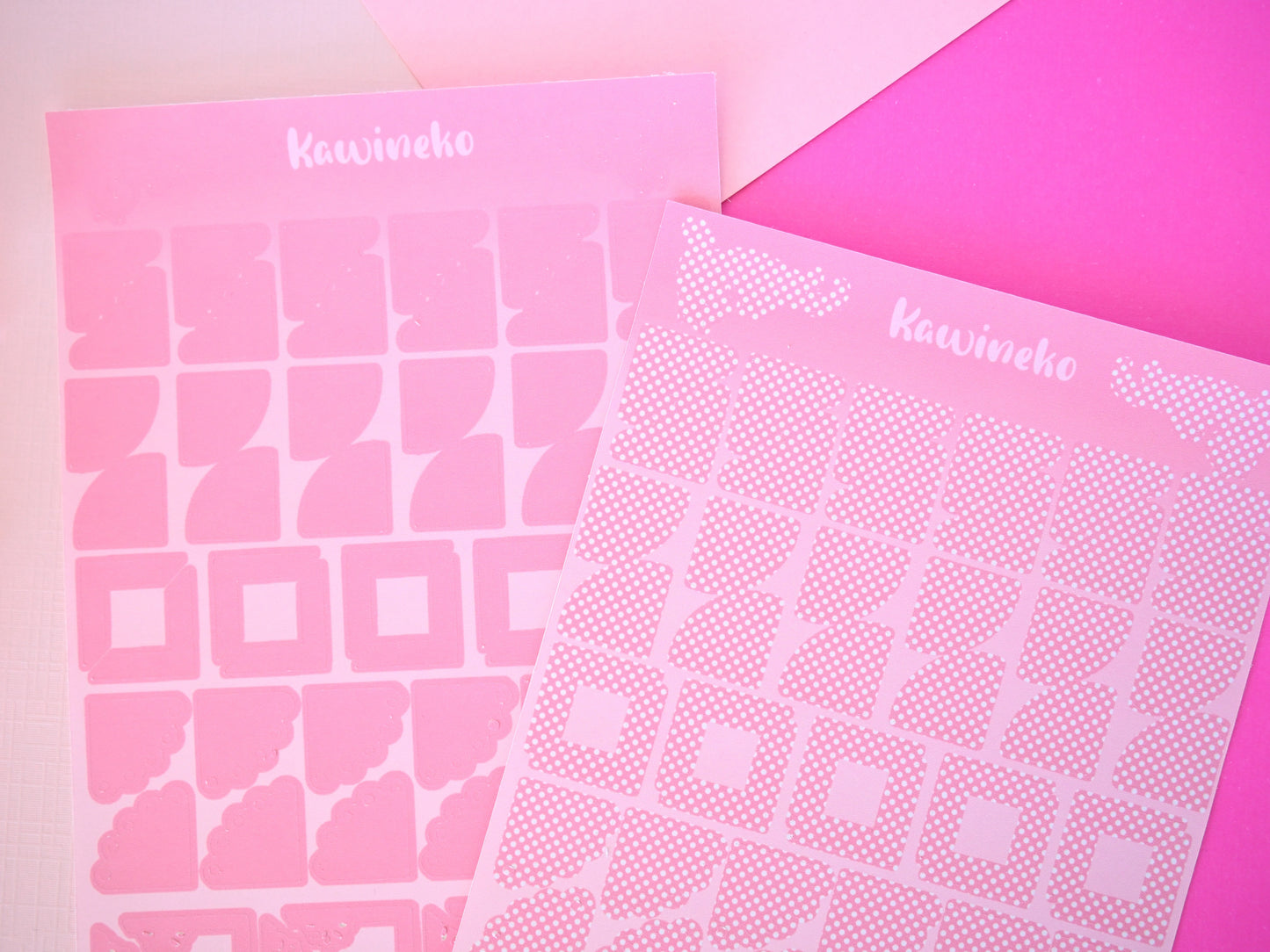 Polka and solid color corners sticker sheets