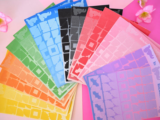 Polka and solid color corners sticker sheets