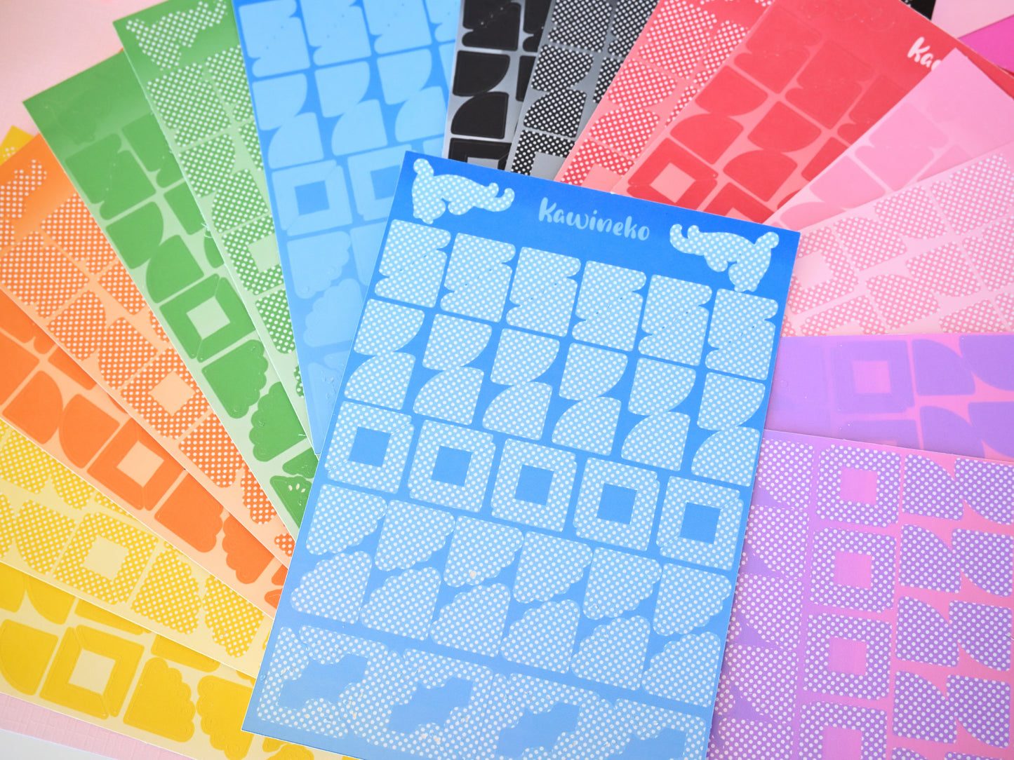 Polka and solid color corners sticker sheets