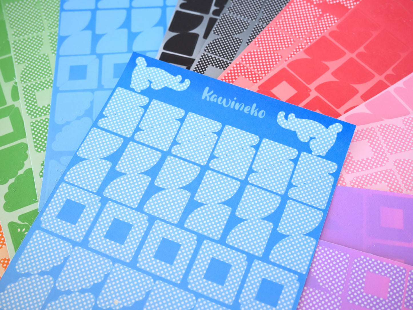 Polka and solid color corners sticker sheets