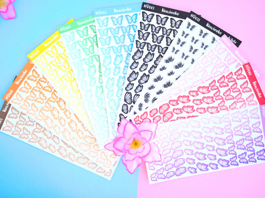 butterflies sticker sheets all colors