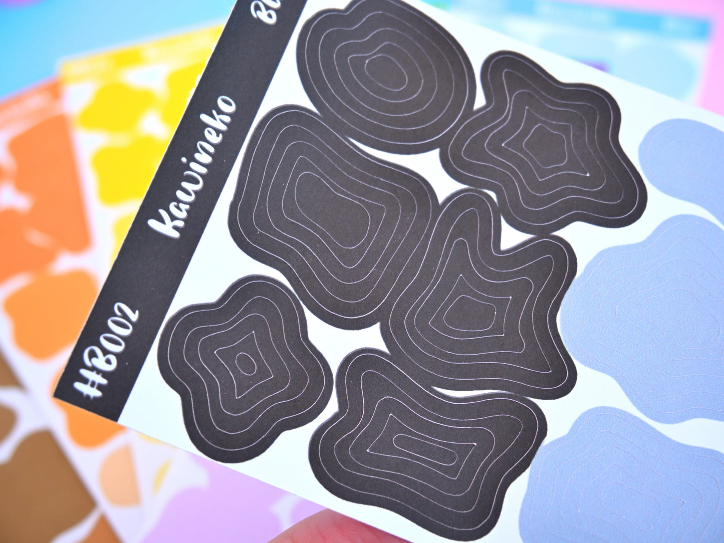 BLOBS deco blobs concentric shapes sticker sheets with little decos