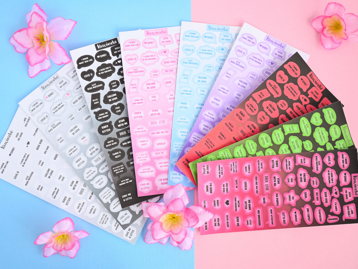 bubble speech text messages sticker sheets