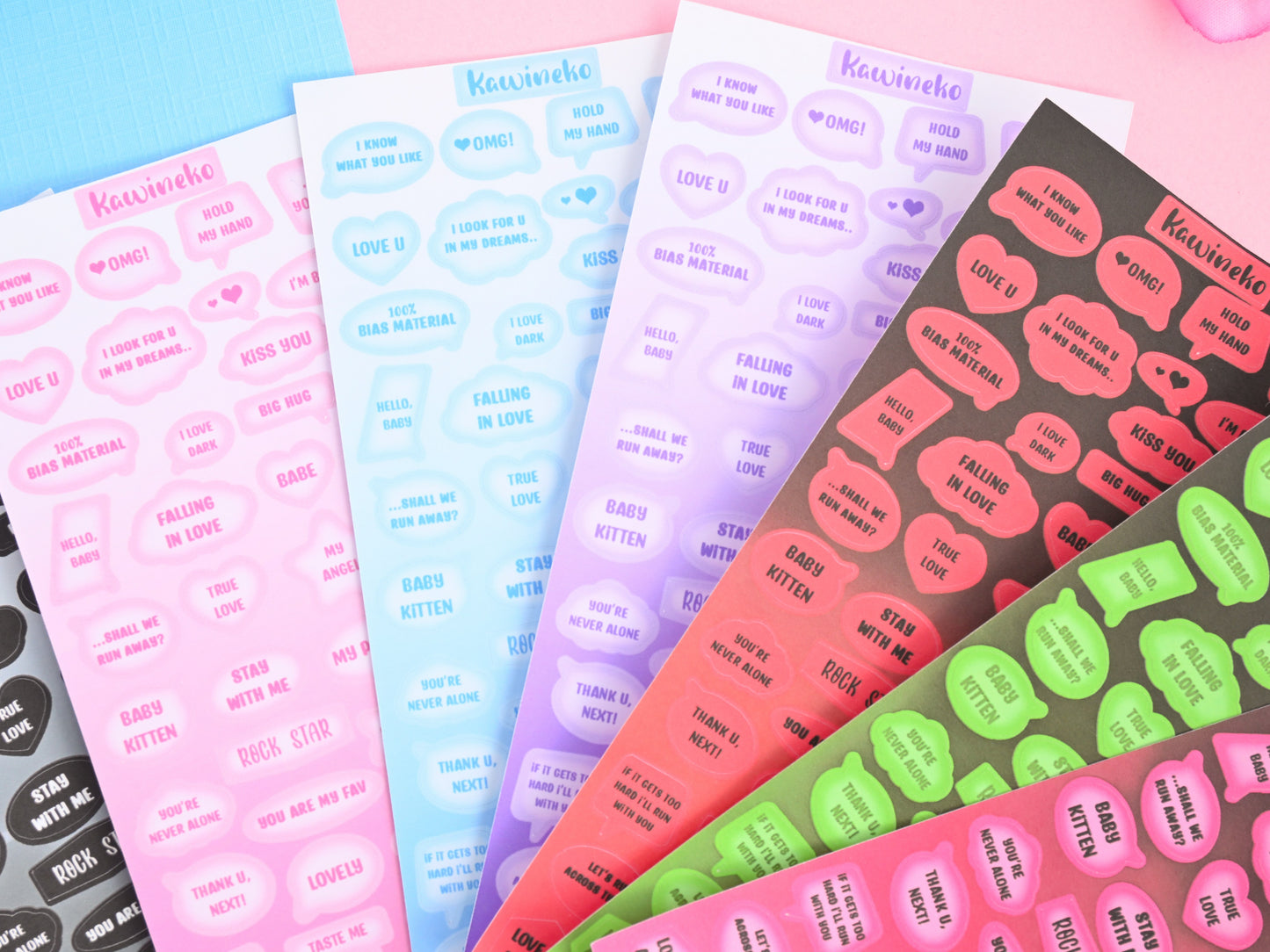 bubble speech text messages sticker sheets