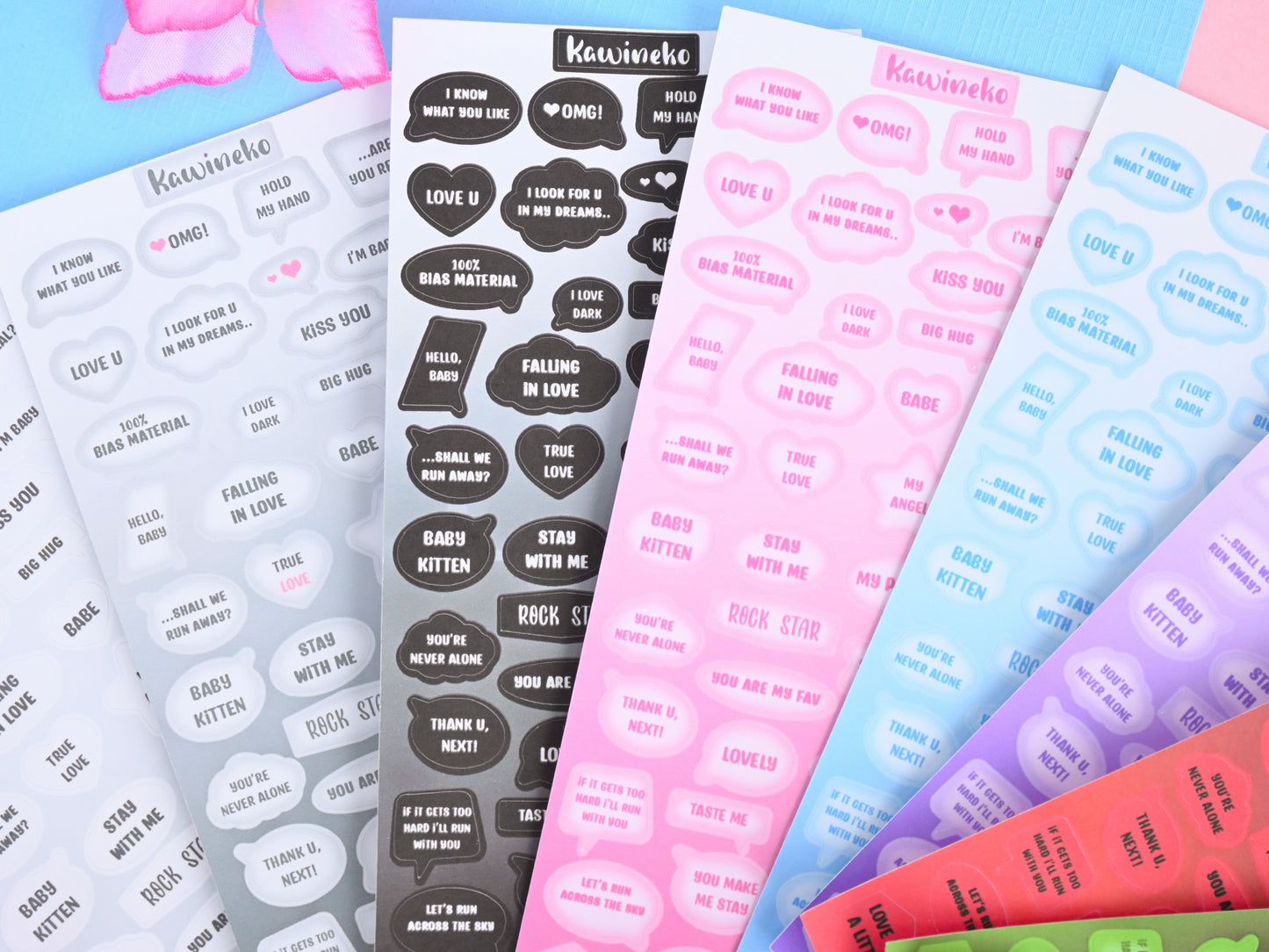 bubble speech text messages sticker sheets