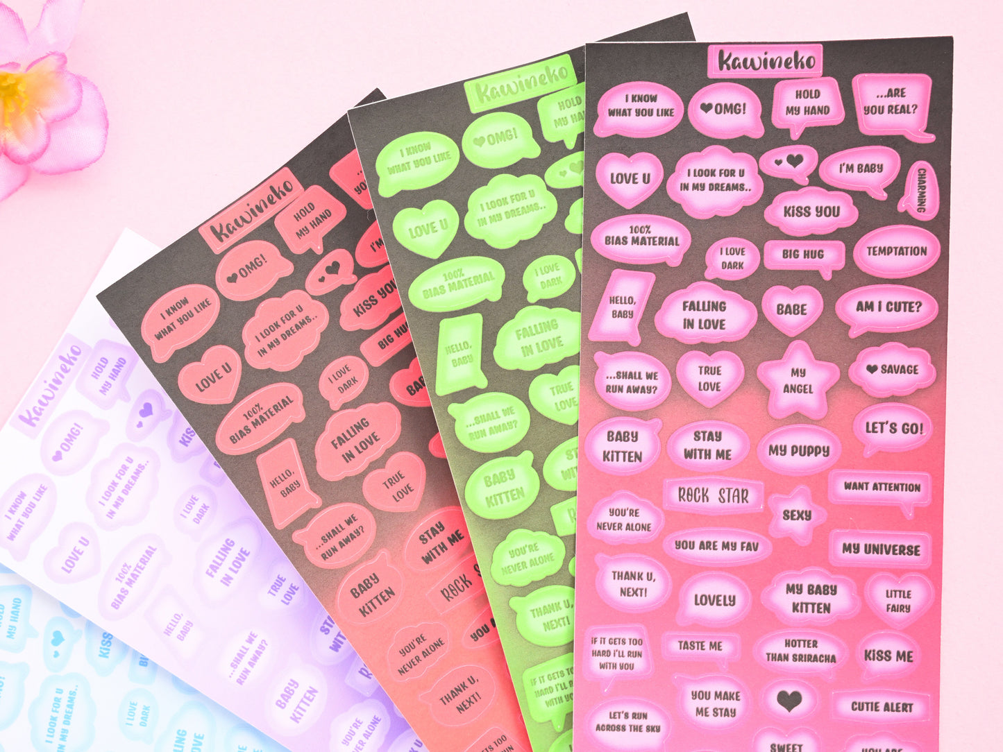 bubble speech text messages sticker sheets