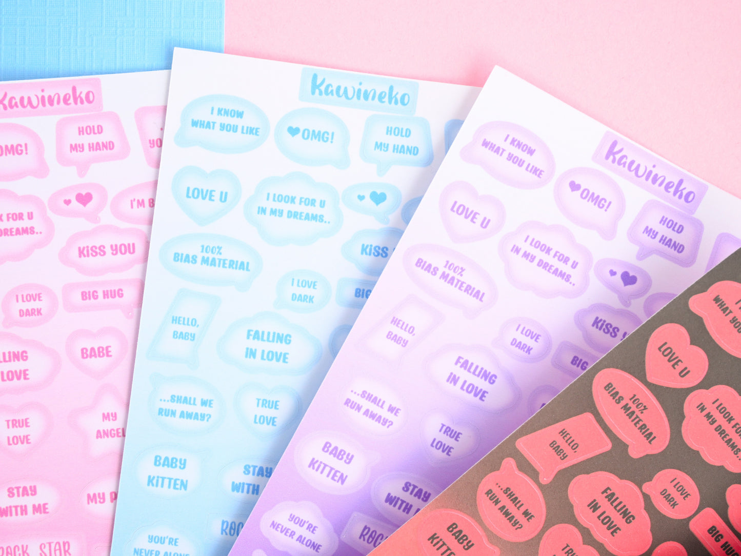 bubble speech text messages sticker sheets