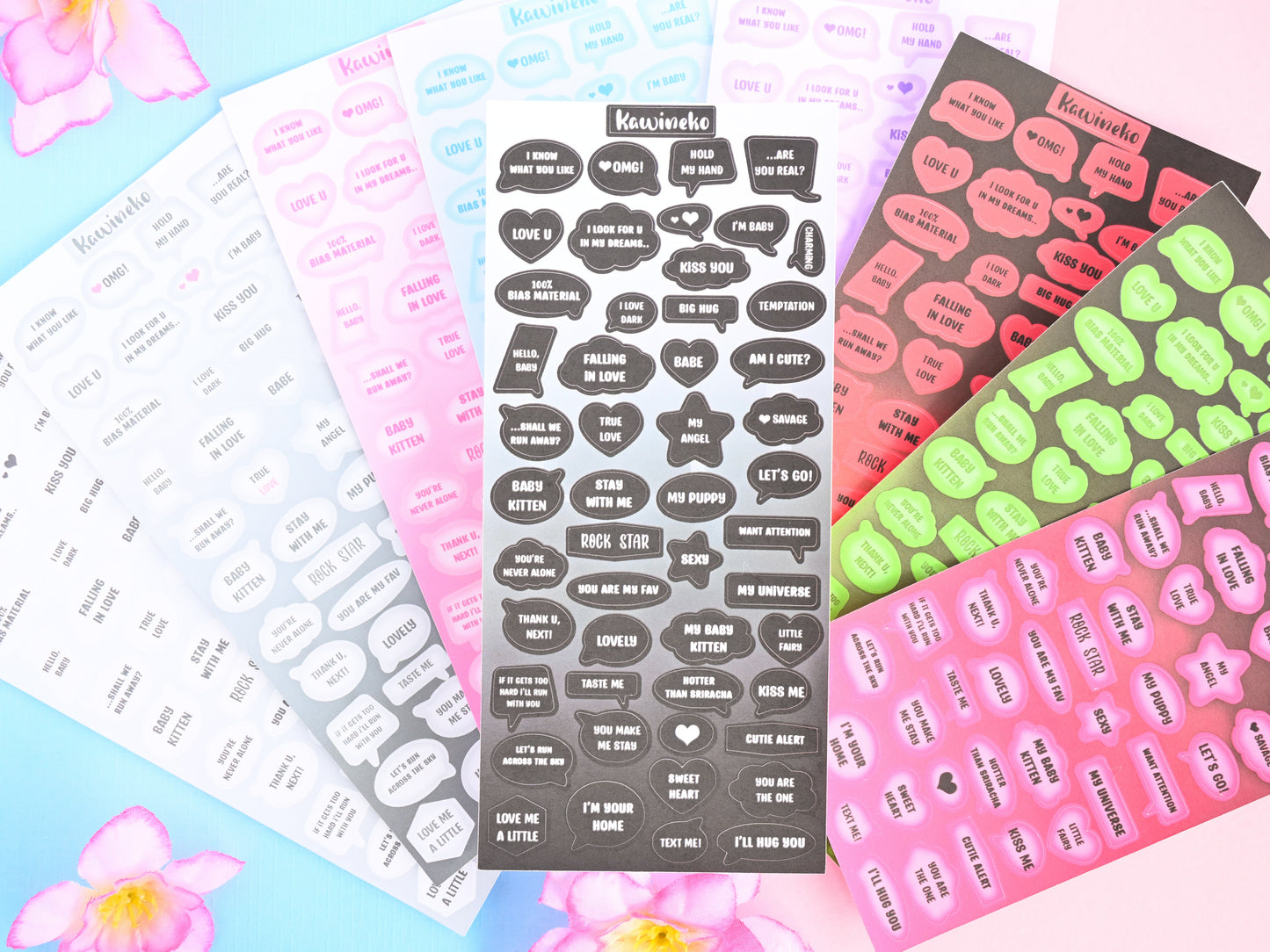 bubble speech text messages sticker sheets