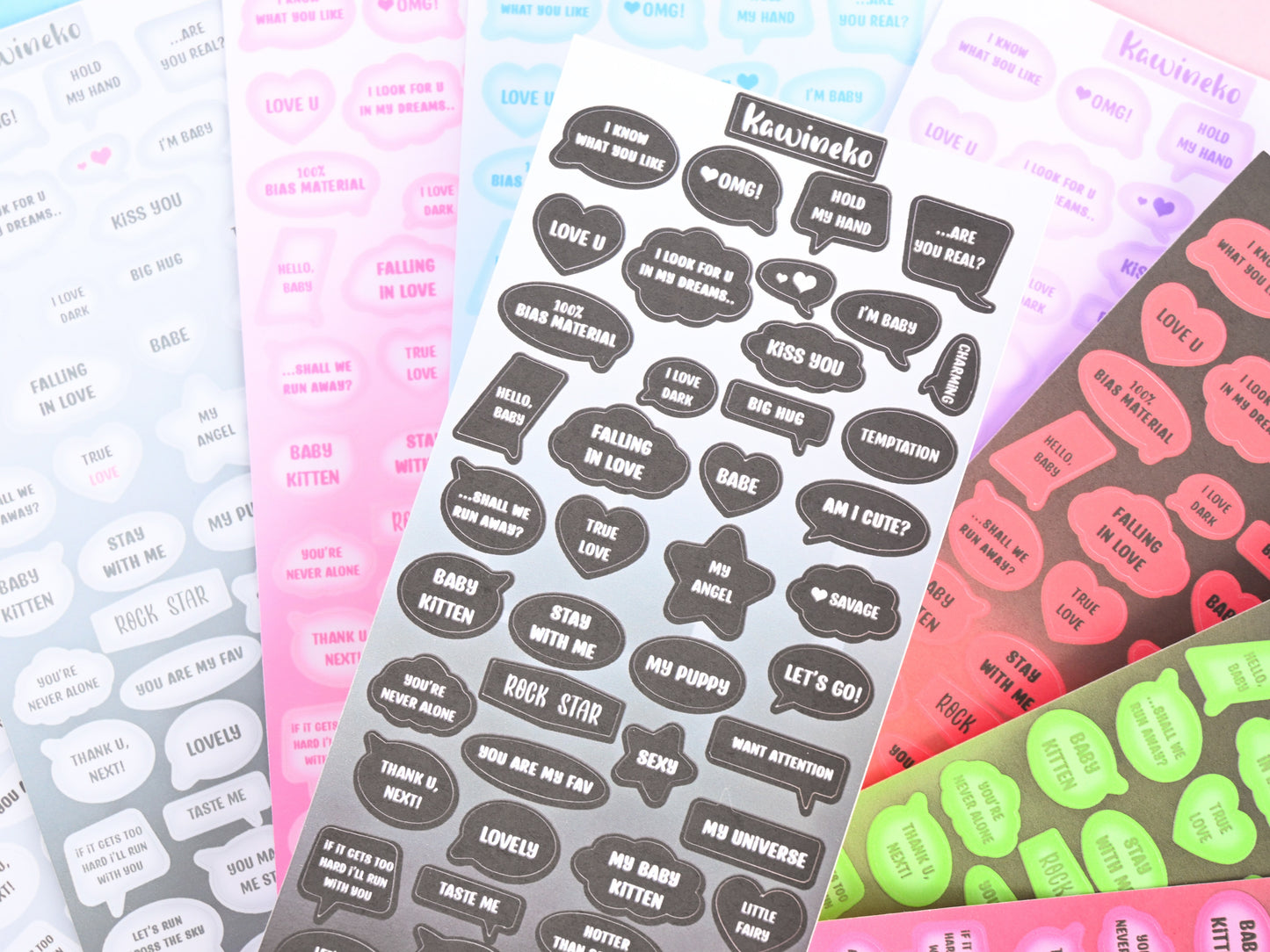 bubble speech text messages sticker sheets