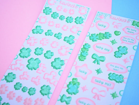 vintage romantic colors clovers sticker sheets