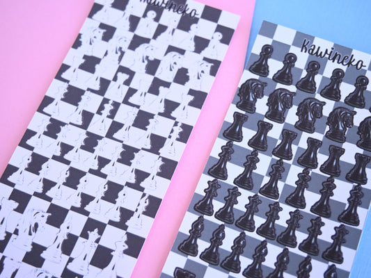 Chess sticker sheets black and white