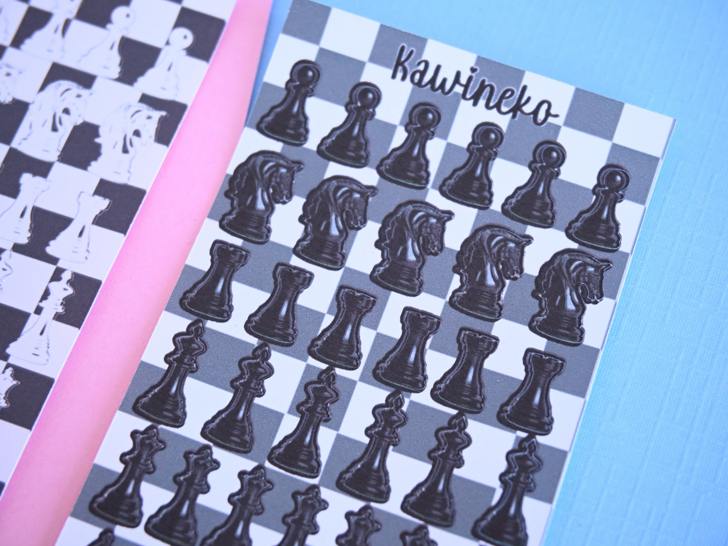 Chess sticker sheets black and white