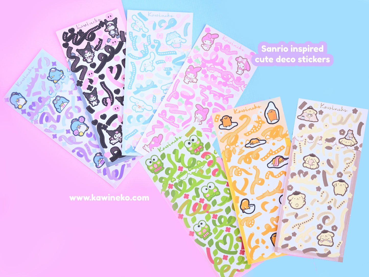 Sanrio inspired deco stickers sticker sheets color core, Japanese