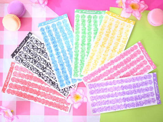 hydrangea flower chains journaling polcos toploaders deco stickers