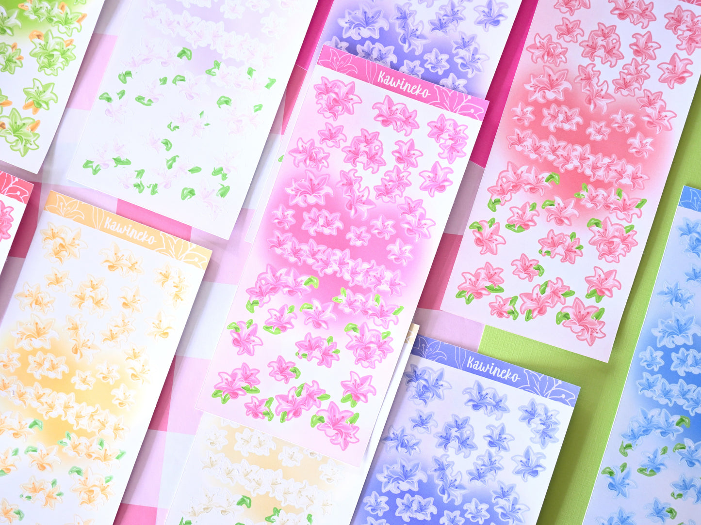 Lilies flowers stickers journaling polcos toploaders deco stickers
