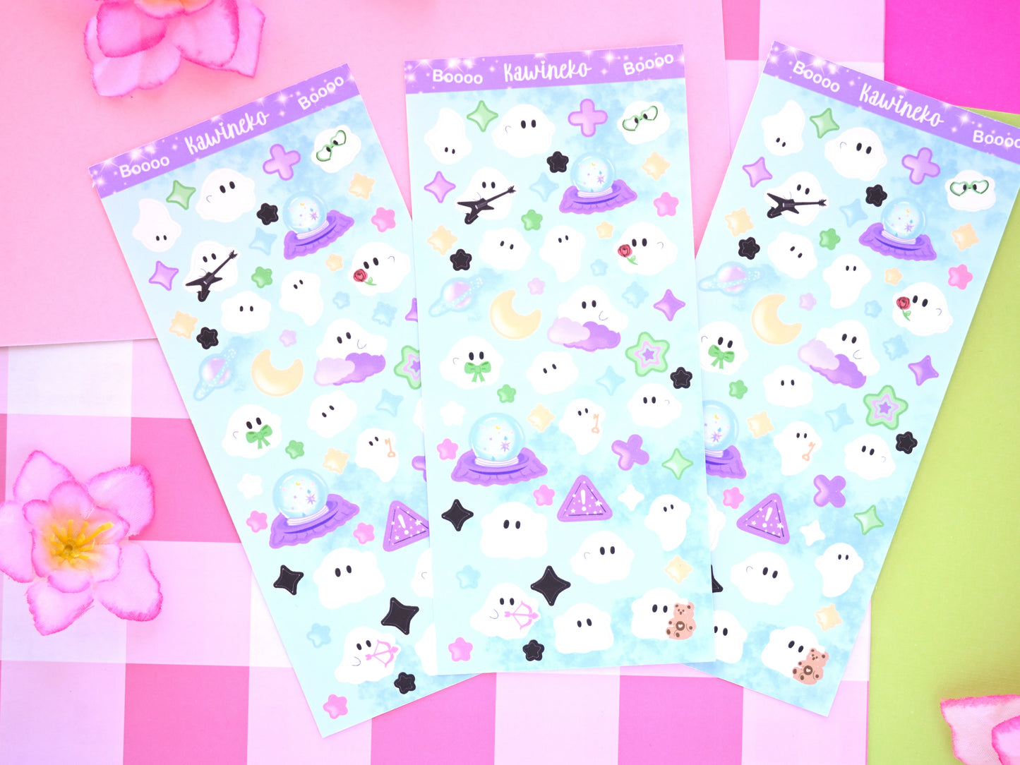 Little ghosts sticker sheet spooky party halloween