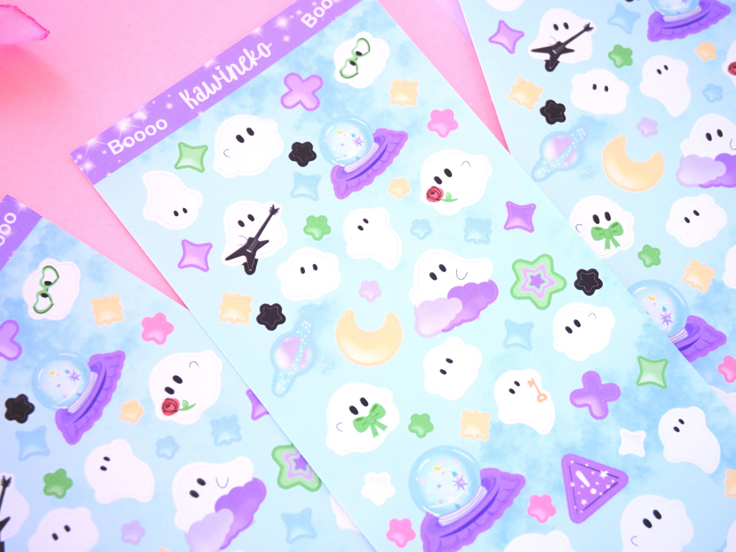 Little ghosts sticker sheet spooky party halloween