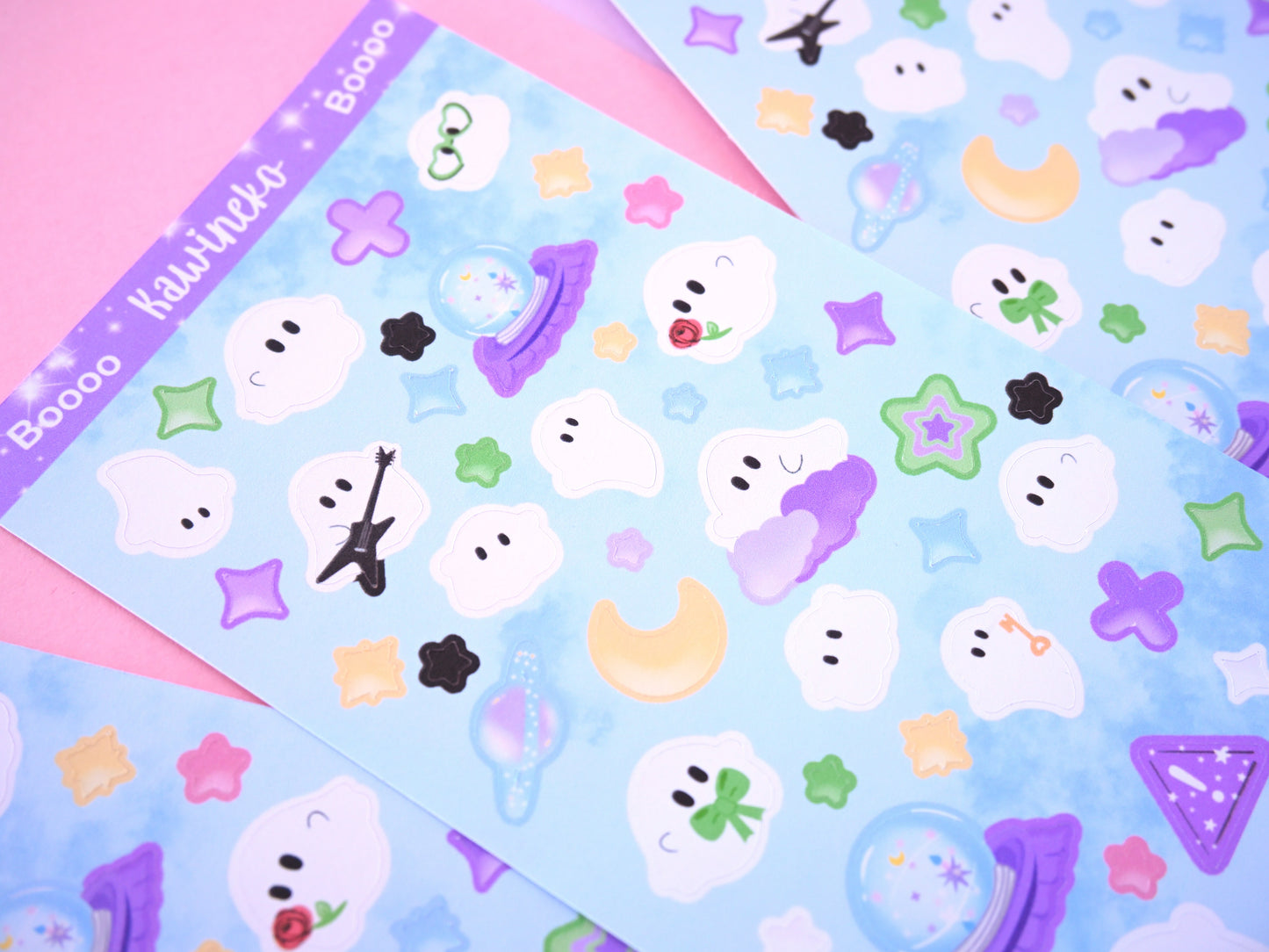 Little ghosts sticker sheet spooky party halloween