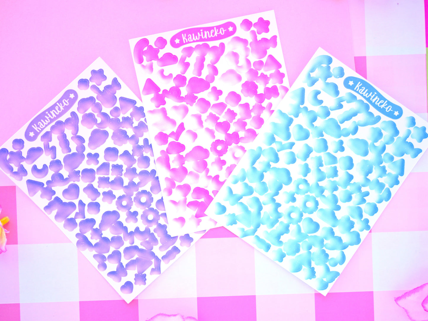 Small decos sticker sheet fake 3d