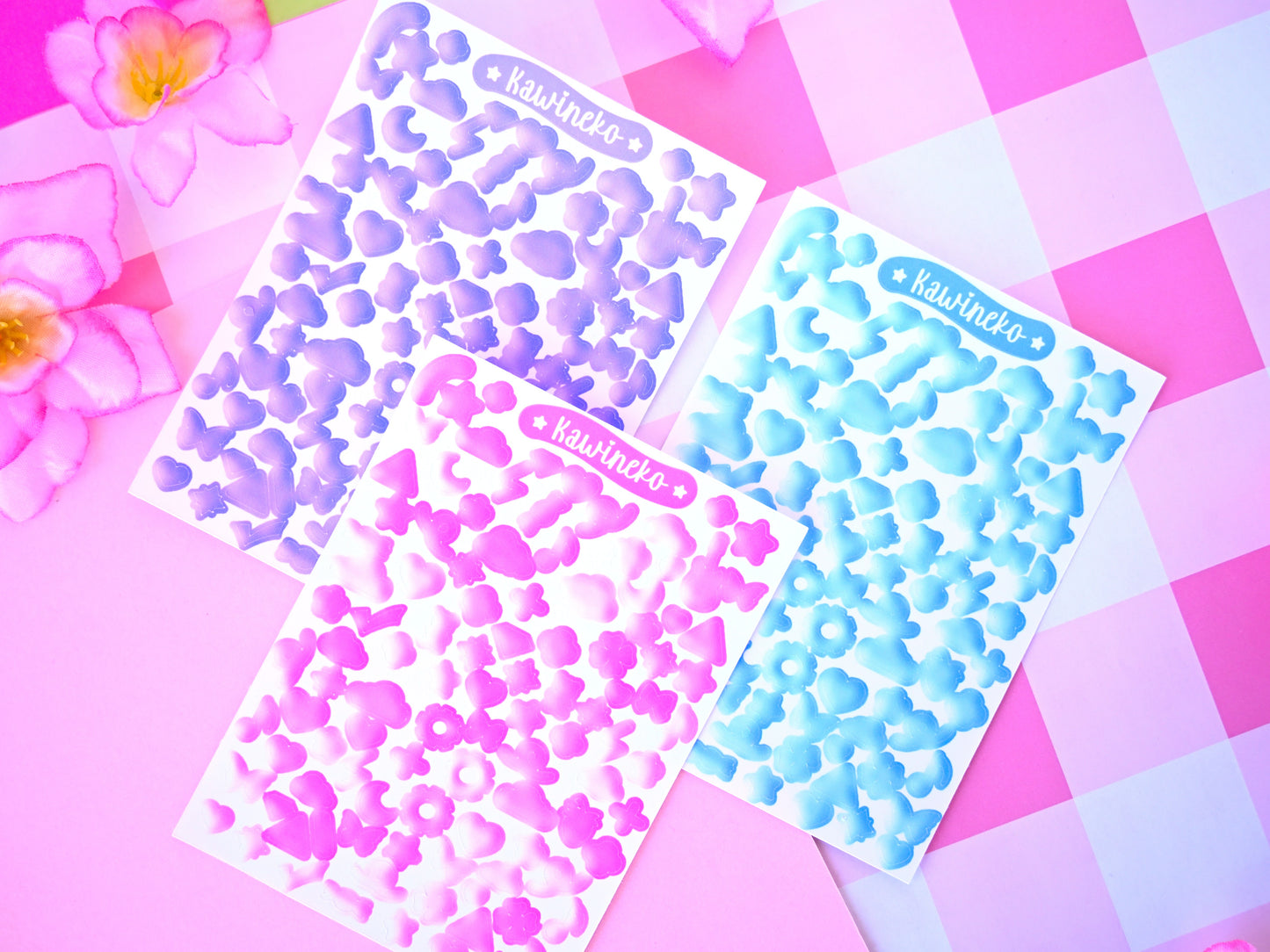 Small decos sticker sheet fake 3d