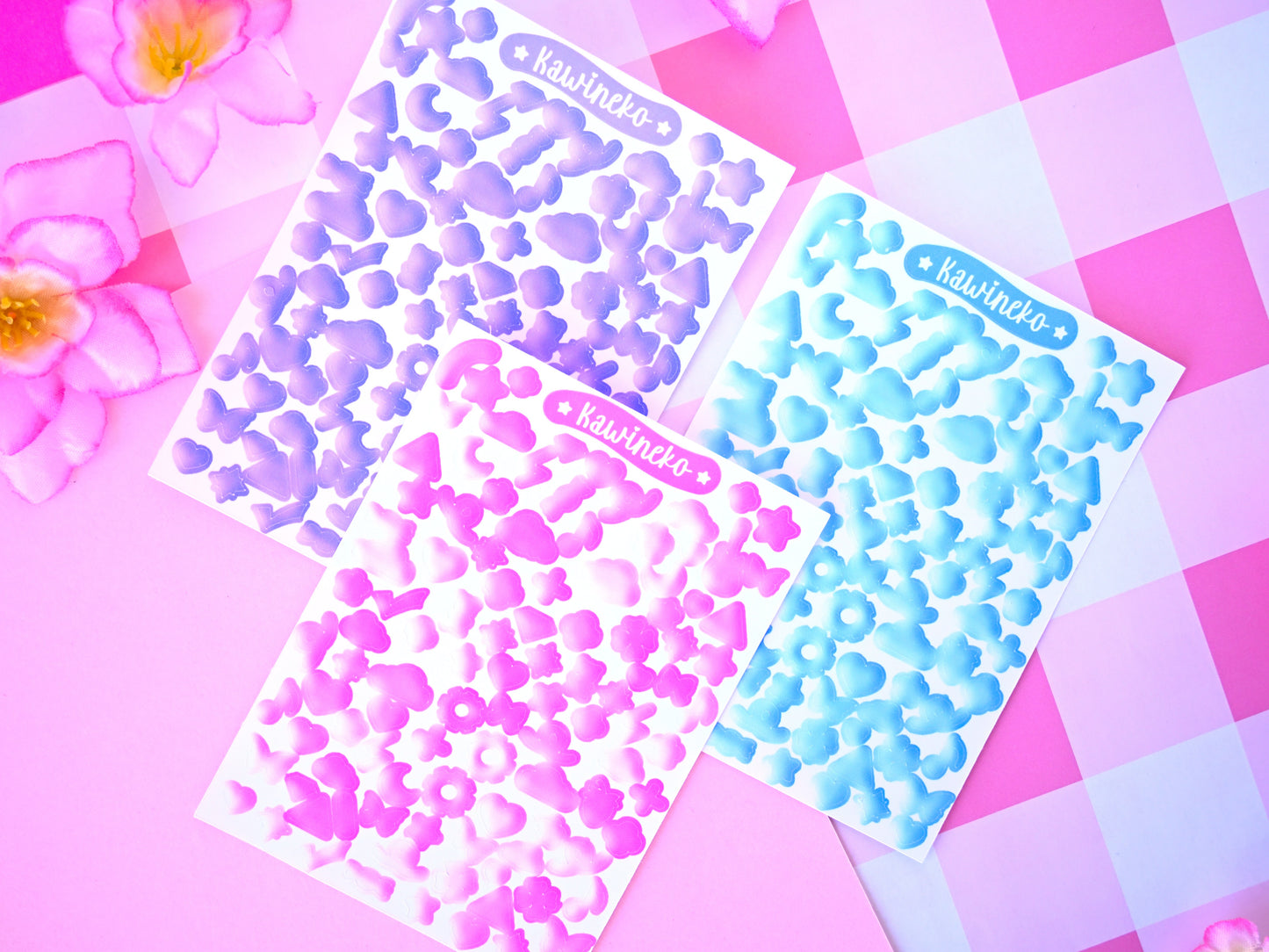 Small decos sticker sheet fake 3d