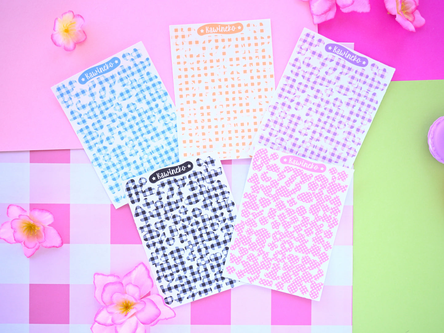 little plaid and polka deco stickers sheet