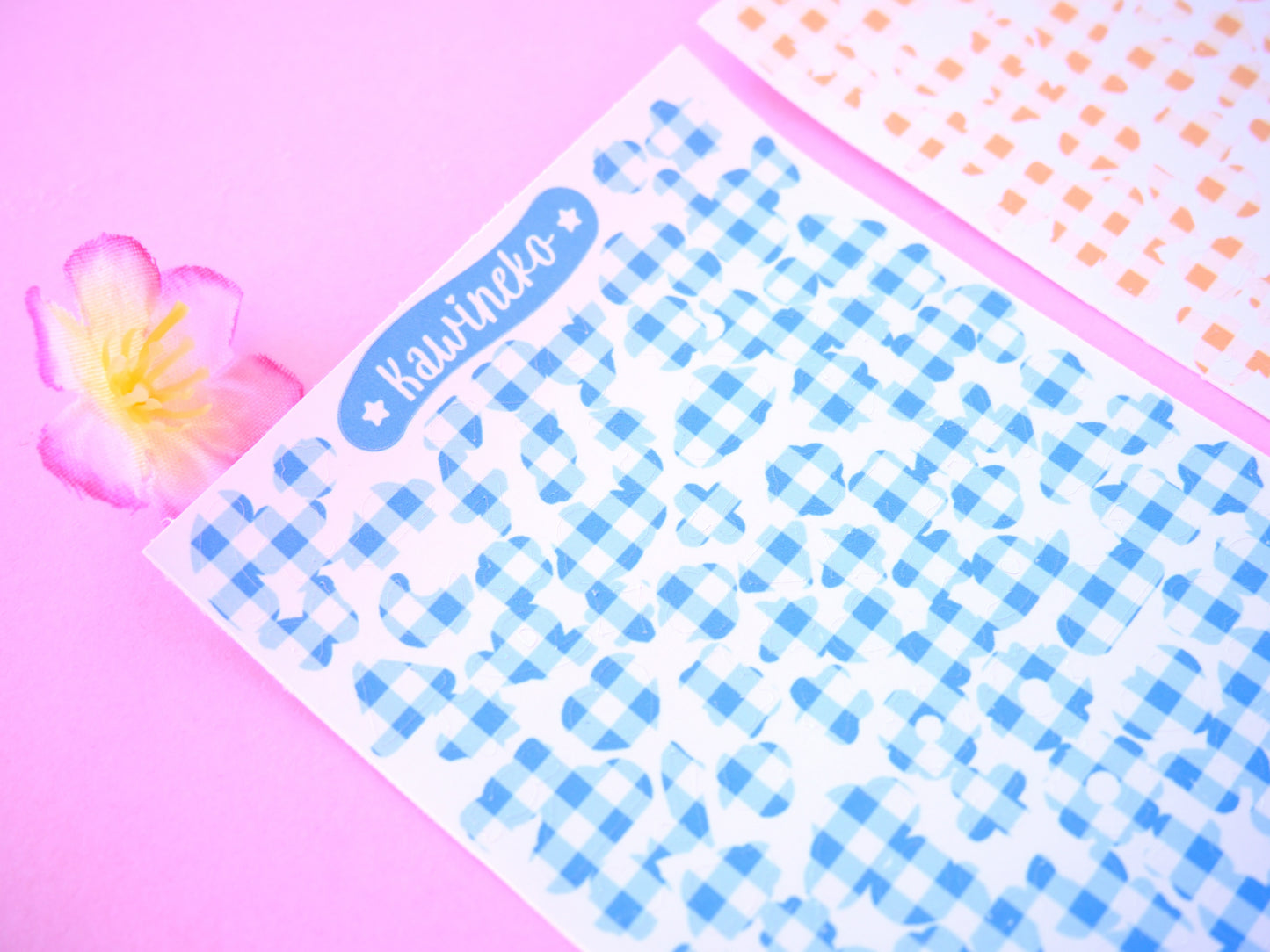 little plaid and polka deco stickers sheet